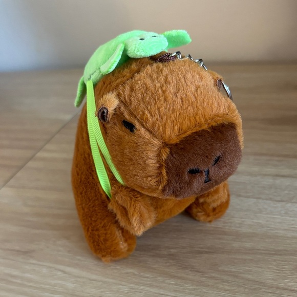 Capybara Plush Keychain with Turtle Backpack - Picture 1 of 6